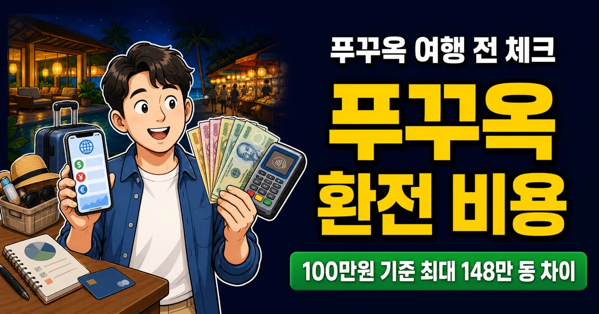푸꾸옥 환전 비용, 100만원이면 148만 동 차이?