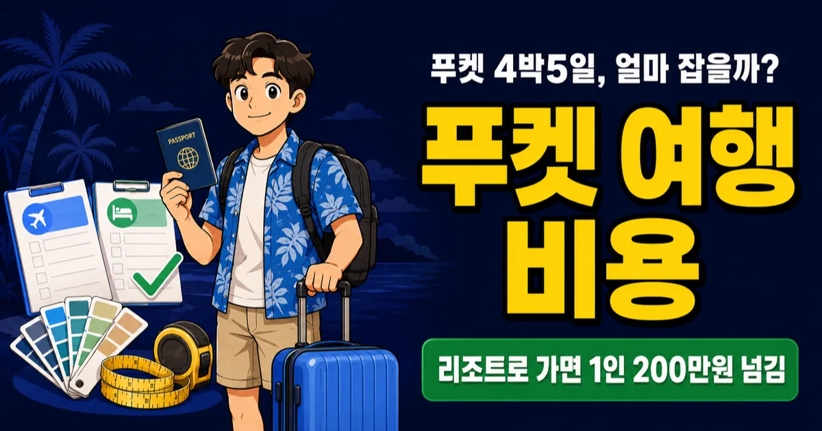 푸켓 여행 4박5일 120만원, 리조트 고르면 200만원?