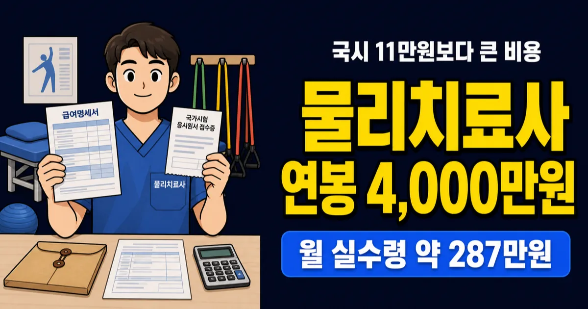 물리치료사 연봉 4,000만원, 국시 11만원이면 본전일까?