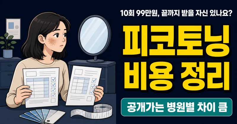 피코토닝 비용 1회 10만원, 10회 패키지 99만원? 결제 전 따져볼 5가지