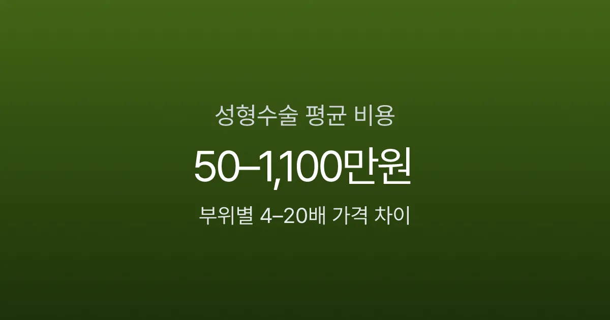성형수술 비용 견적 차이 가이드