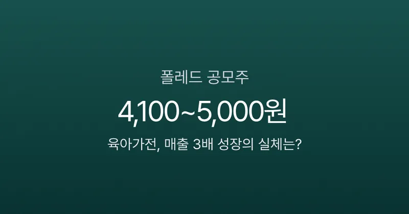 폴레드 공모주 5월 4~6일 청약 진행 중, 증거금 2만 5천원이면 균등 1주 노릴 수 있나?