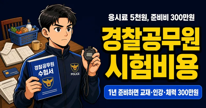 경찰공무원 시험비용 5천원인데, 1년 준비비 300만원일까?