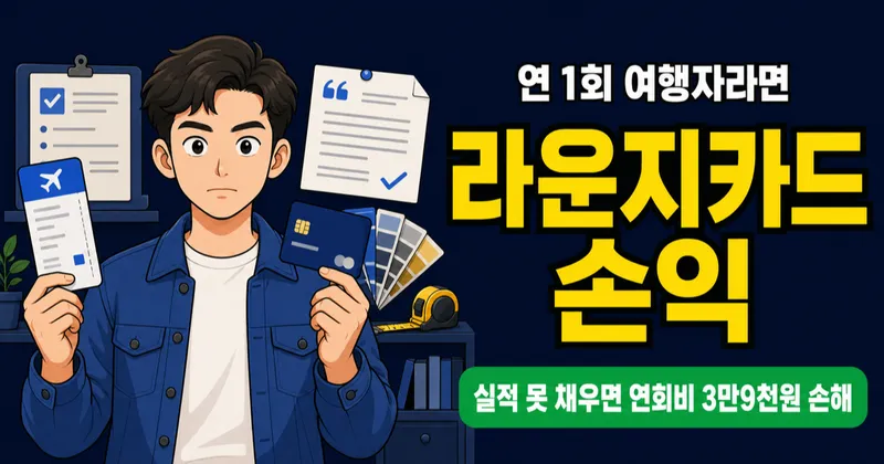 공항라운지카드 연회비 3만9천원, 1년에 몇 번 써야 이득일까?