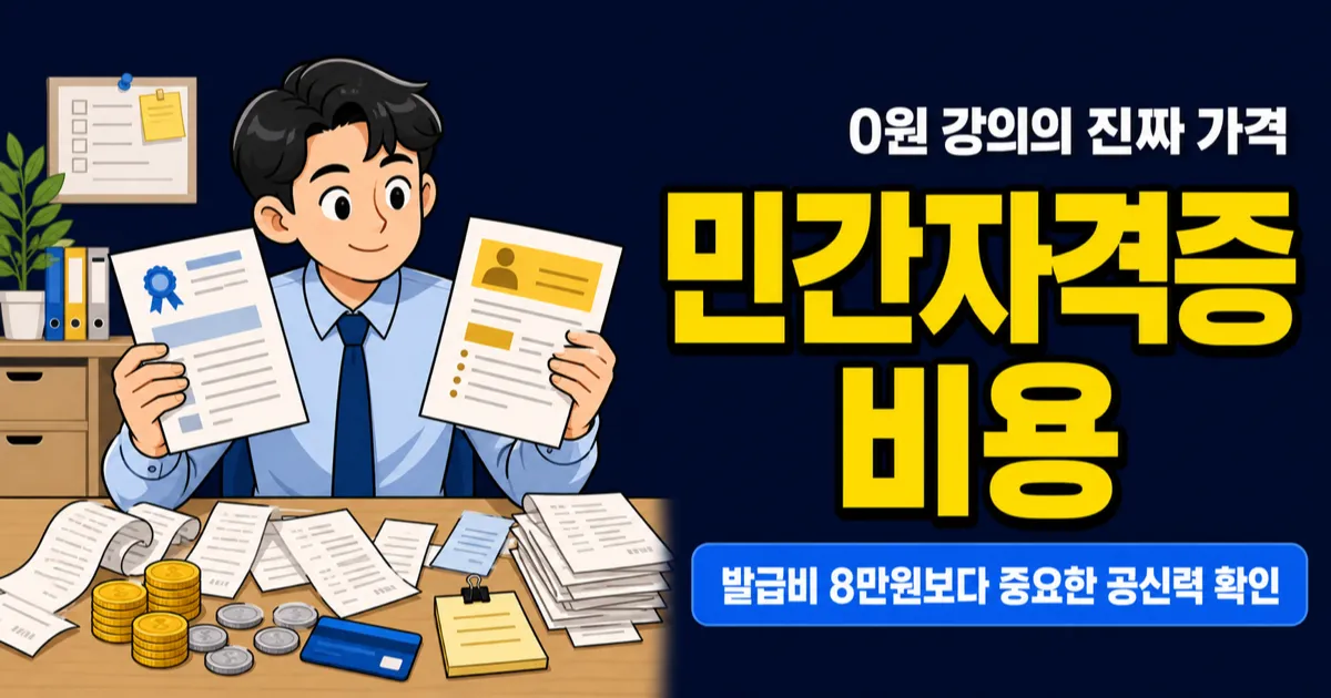 민간자격증 비용 0원 광고, 발급비 8만원이면 끝일까?