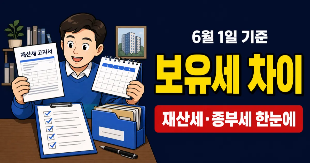 보유세 재산세 차이 3가지, 매년 100만원 내면서 모르면 손해 (2026)