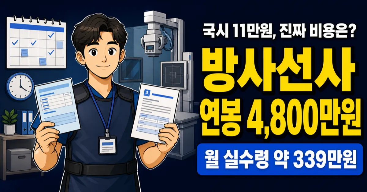 방사선사 연봉 4,800만원, 국시 비용 11만원이면 본전일까?