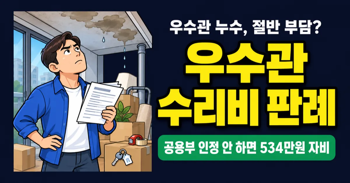 우수관 누수 수리비 534만원, 절반은 입대의 책임이라는 판결