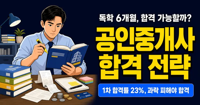공인중개사 합격률 32%인데, 독학 6개월로 될까? 과목별 전략 공개