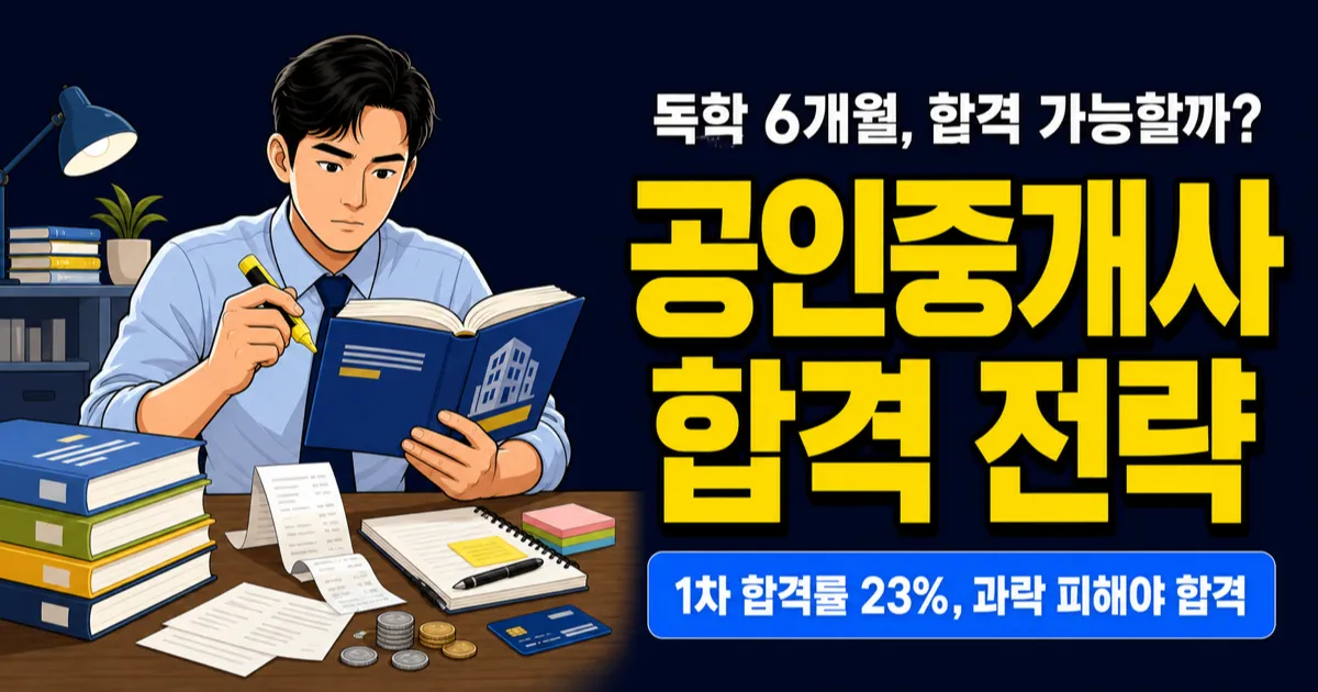 공인중개사 합격률 32%인데, 독학 6개월로 될까? 과목별 전략 공개