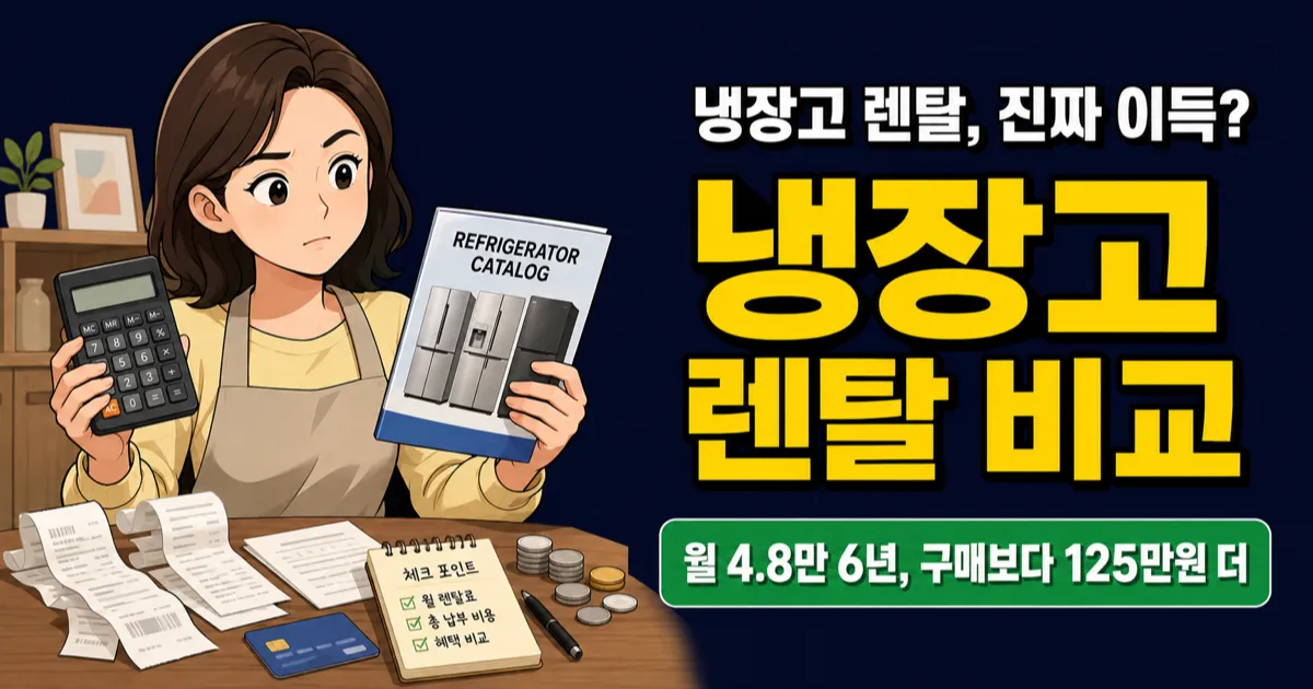 냉장고 렌탈 월 4.8만원, 6년 쓰면 구매보다 비쌀까?