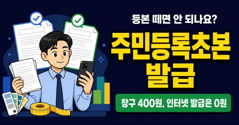 주민등록초본, 등본이랑 뭐가 다르길래 따로 떼라고 할까? 400원이면 끝