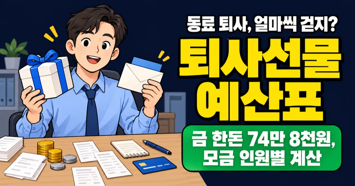 퇴사선물·퇴직선물, 1인 3만원씩 모으면 충분할까? 금 한돈 75만원 시대 예산표