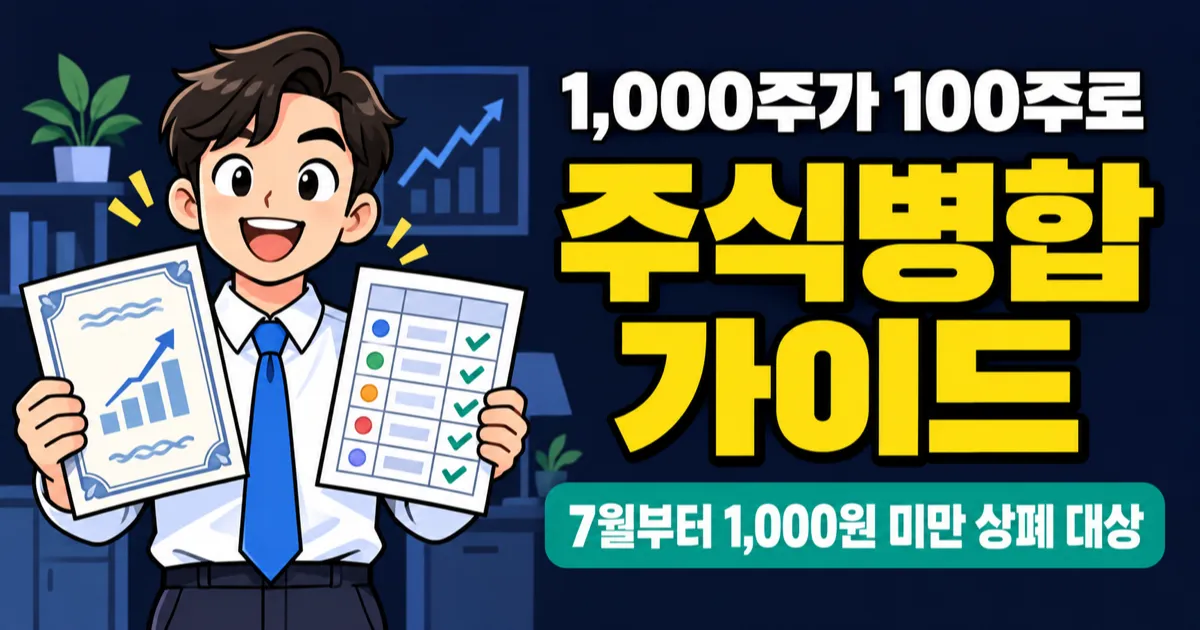 주식병합 10대1, 내 주식 1/10 됐는데 손해일까? 단주·상폐 기준 체크