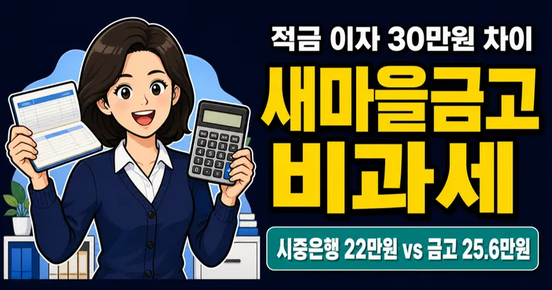 새마을금고 적금 금리 4%, 시중은행보다 30만원 더? 비과세 3천만원 한도 활용법