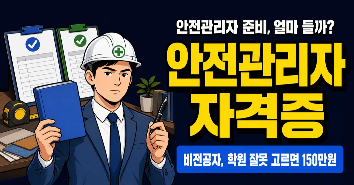 안전관리자 자격증 비용, 응시료 5만4천원인데 학원비까지 얼마일까?