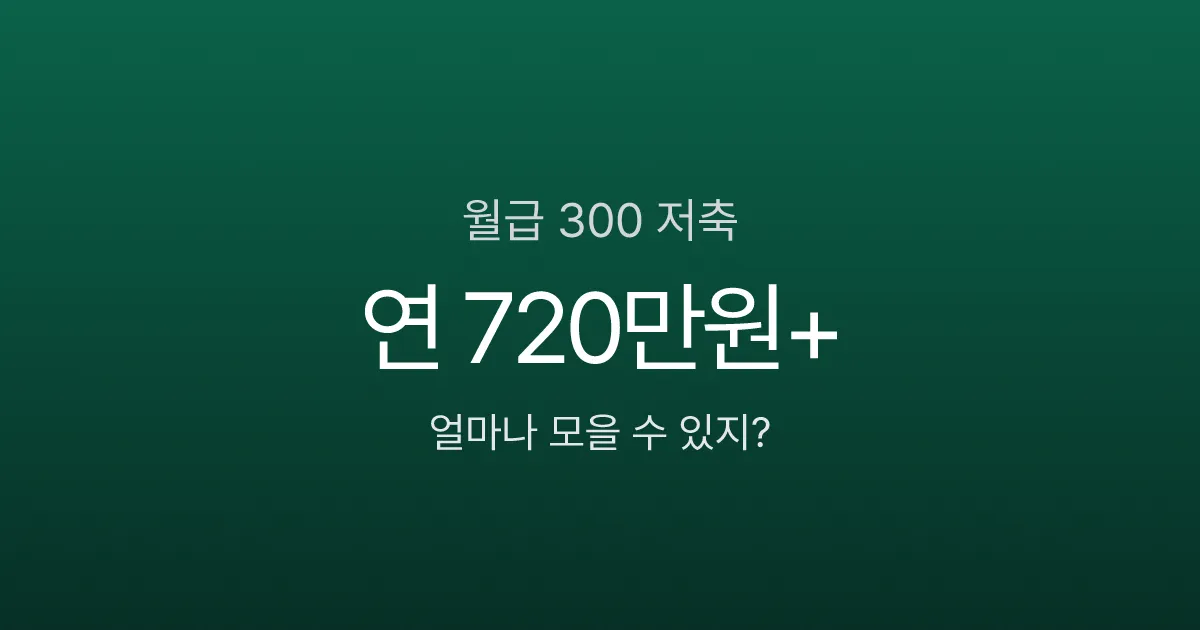 월급 300만원 실수령액 270만원, 월 60만원 저축하면 1년 뒤 얼마?
