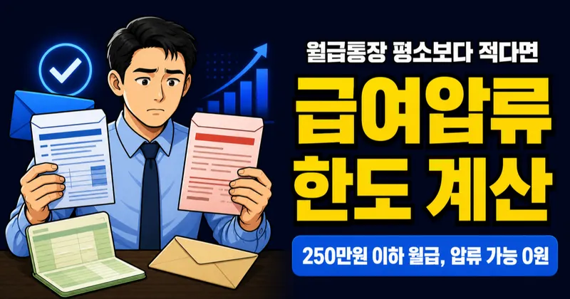 급여압류 250만원 이하면 0원, 월급 얼마나 남나요?