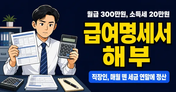 월급 300만원인데 소득세가 20만원? 급여명세서 항목 해부