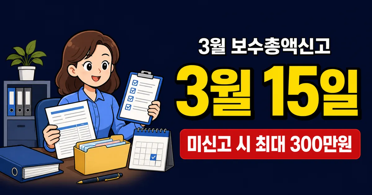 보수총액신고, 3월 15일 놓치면 과태료 300만원 — 건강보험 정산 추가납부까지