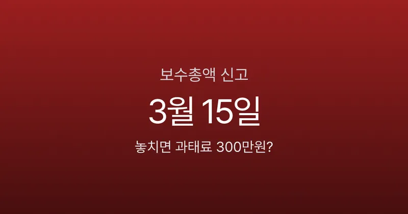 보수총액신고, 3월 15일 놓치면 과태료 300만원 — 건강보험 정산 추가납부까지