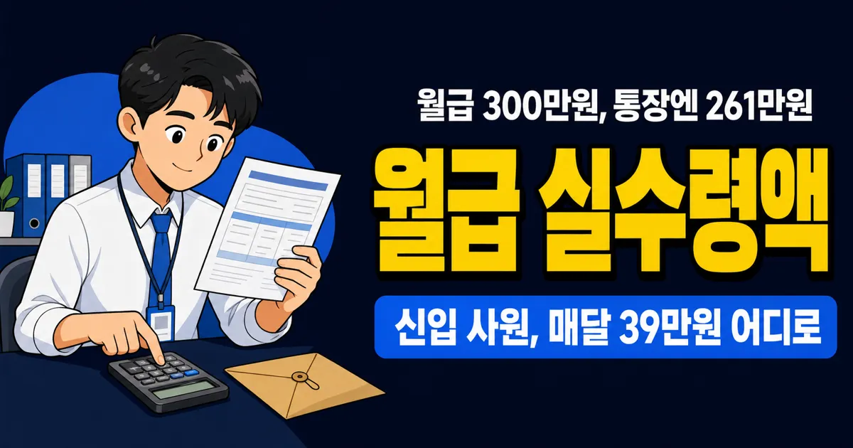 월급 300만원인데 실수령 261만원? 매달 빠지는 39만원의 정체