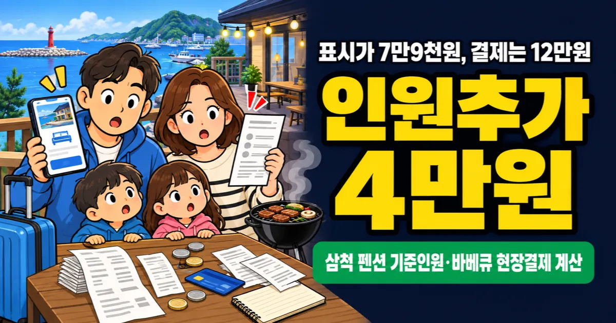 삼척 펜션 1박 7만9천원, 4인 가족은 왜 12만원을 낼까?