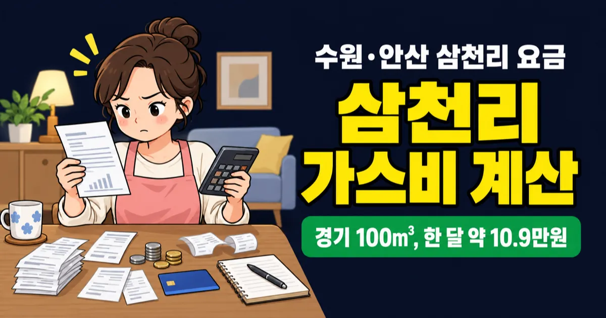 삼천리 도시가스 요금 22.6226원/MJ, 겨울 한 달 100m³ 쓰면 얼마 나올까?