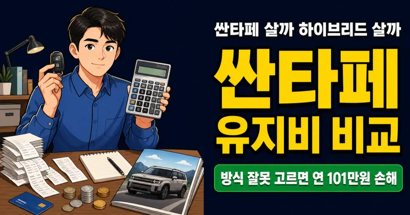싼타페 MX5 유지비, 하이브리드가 연 101만원 아낄까?