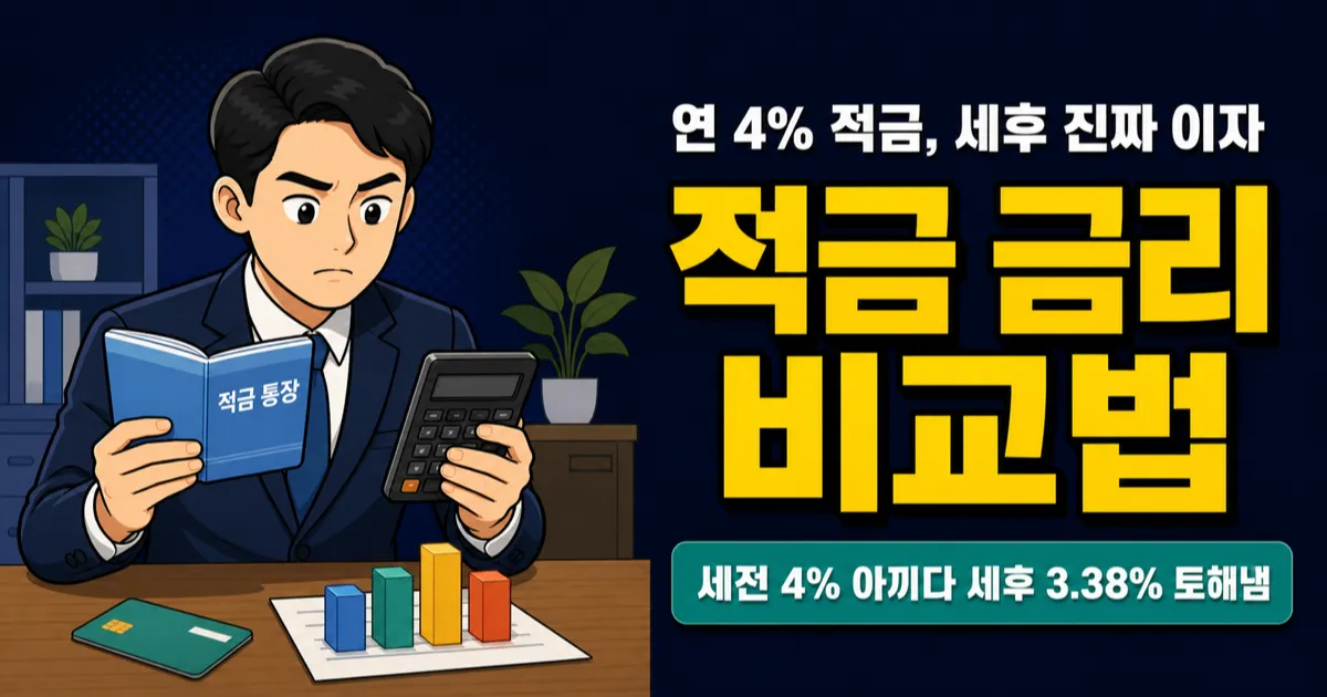 연 4% 적금인데 실제 금리는 3.38%? 이자소득세 15.4%의 함정
