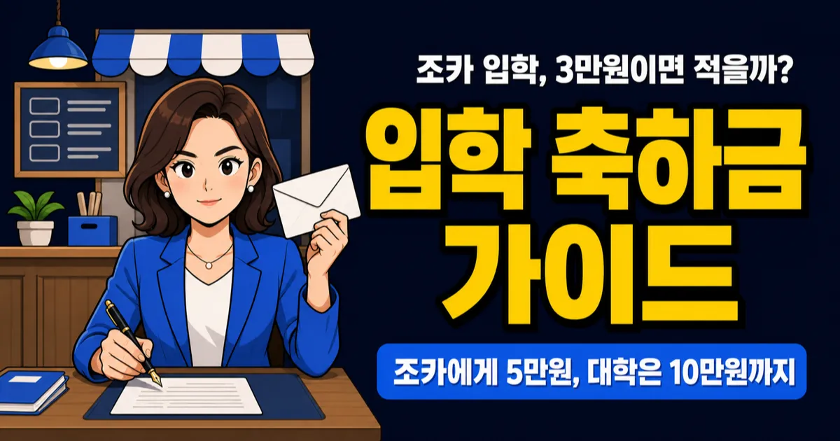 입학 축하금, 조카에게 3만원이면 적을까? 관계별 적정 금액은