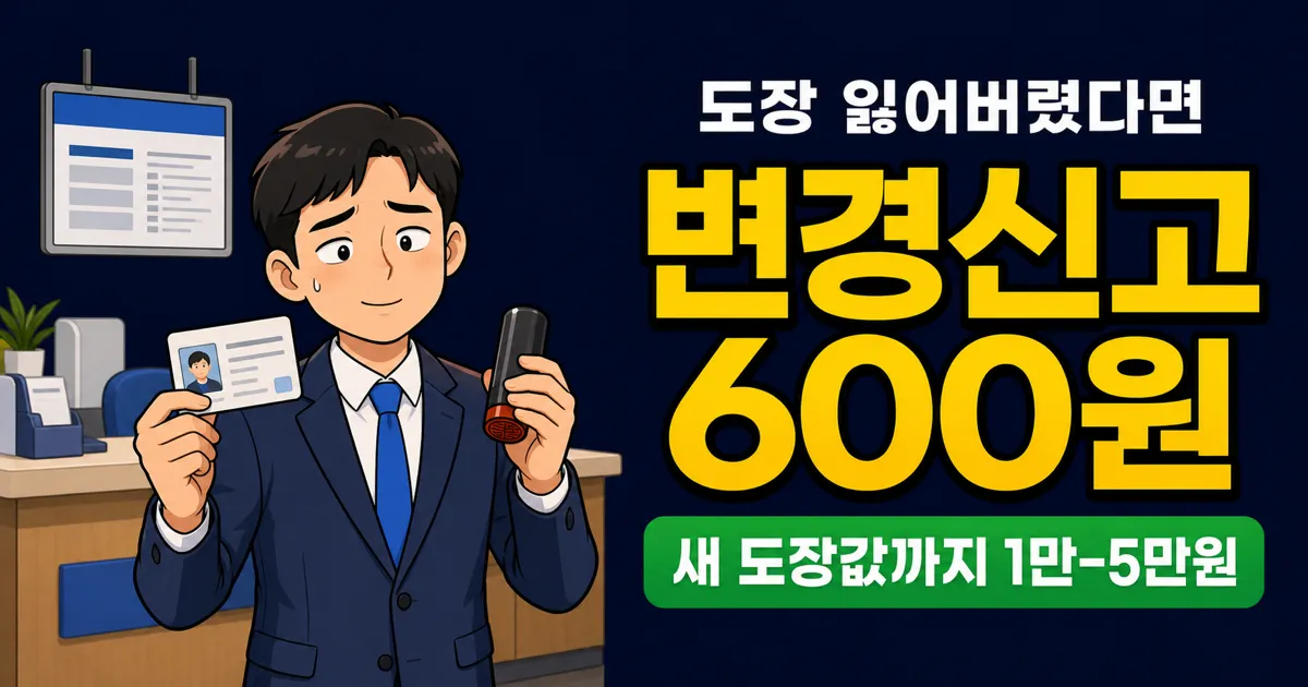 인감도장변경 600원인데? 분실했을 때 새 도장값까지 얼마