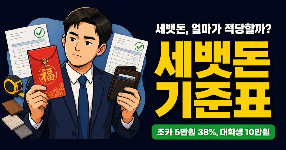 세뱃돈 얼마가 적당할까? 2026 연령별 기준표와 평균 52만원의 진실