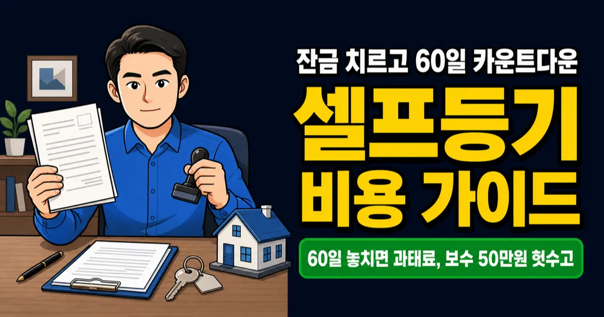 셀프등기 이전 비용, 법무사 50만원 아끼려다 60일 놓치면?