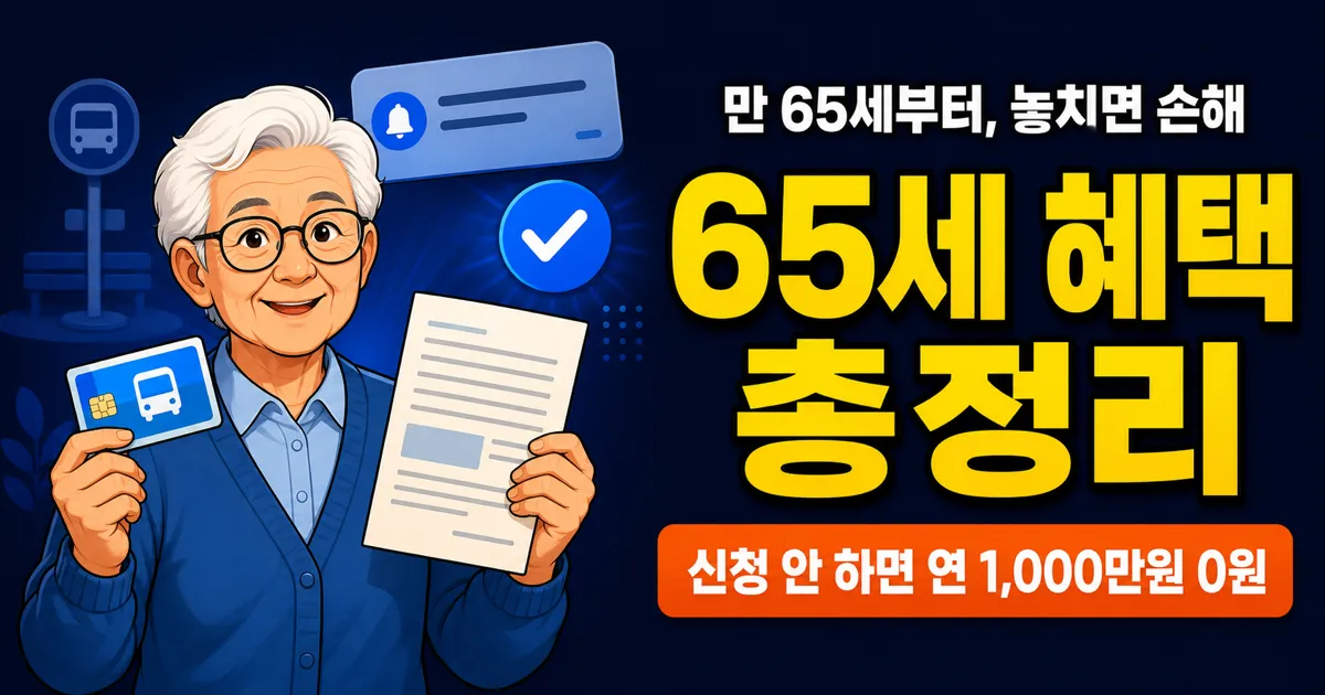 65세 이상 혜택, 기초연금부터 임플란트까지 연간 1,000만원 이상?