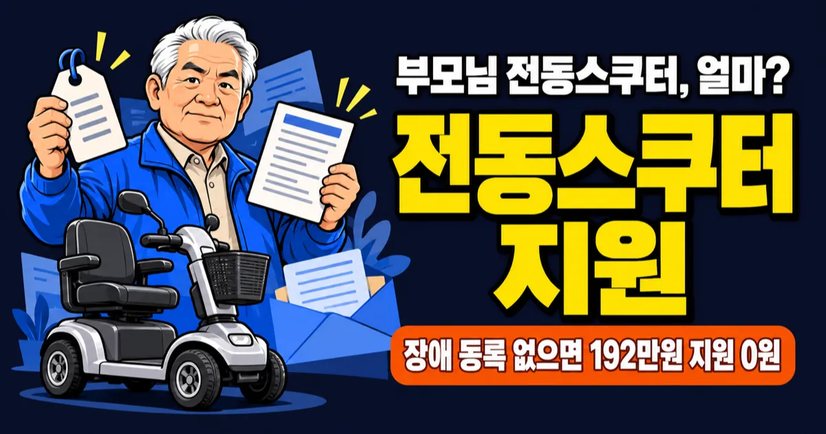 노인 전동스쿠터 192만원인데 본인부담 19만원? 조건이 하나 있습니다