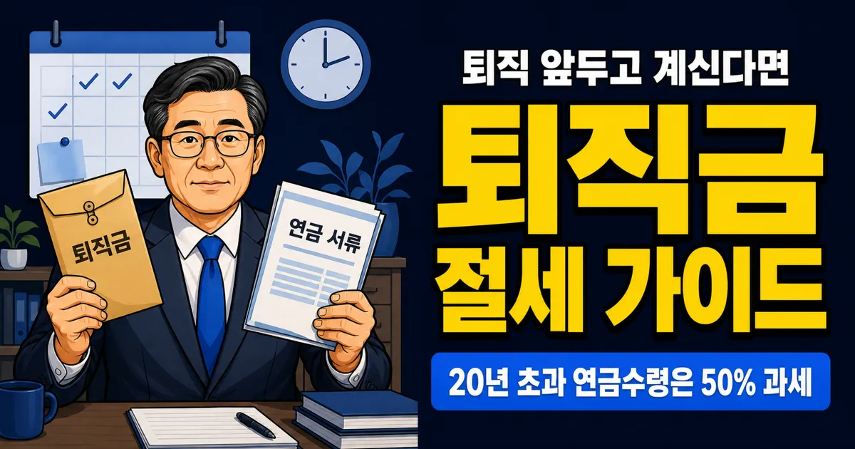 퇴직금 일시금 vs 연금, 어떻게 받아야 세금 덜 낼까?