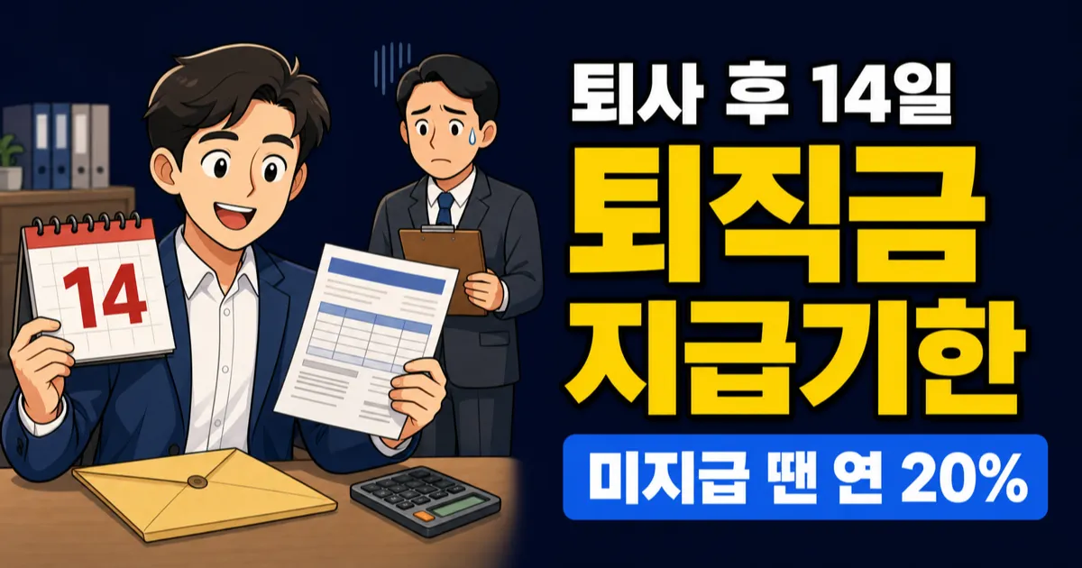 퇴직금 지급기한 14일, 못 받으면 이자 20%에 징역까지?