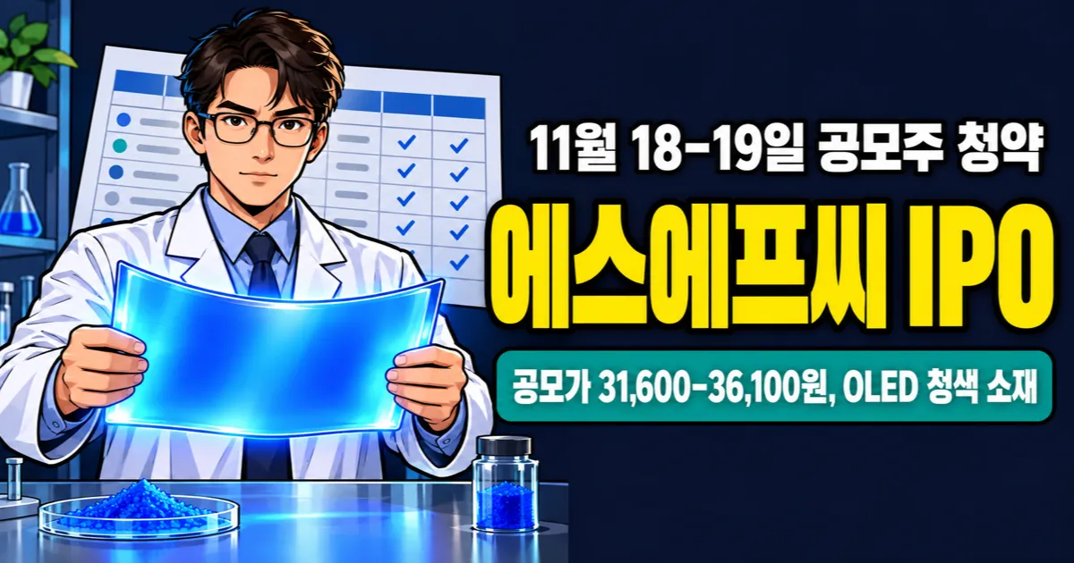 에스에프씨 공모주, 매출 75%가 삼성디스플레이인데 공모가 3.16만–3.61만원 근거는?