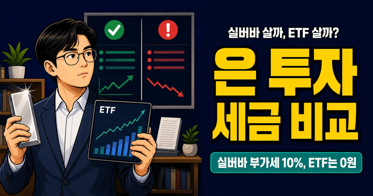 실버바 부가세 10%, 은 ETF는 0원 — 은 투자 방법별 세금 비교