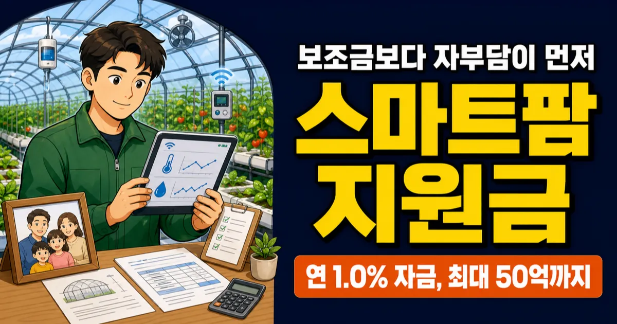 스마트팜 보조금, 1% 자금 최대 50억? 자부담 먼저 봐야 합니다