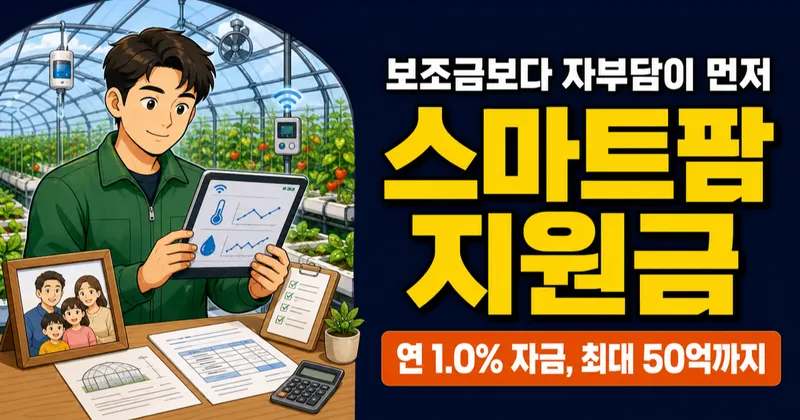 스마트팜 보조금, 1% 자금 최대 50억? 자부담 먼저 봐야 합니다