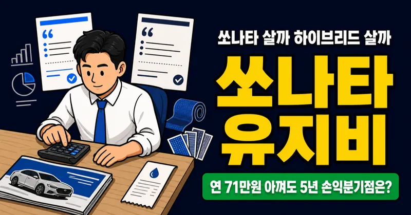 쏘나타 하이브리드 유지비, 연 71만원 아껴도 5년엔 손해일까?