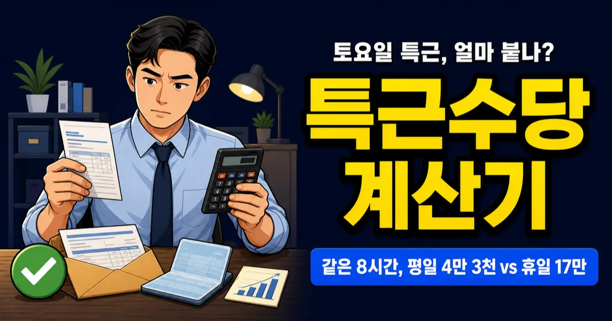 특근수당 계산, 월급 300만원이면 하루 17만원 더 받을까?
