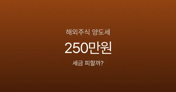 해외주식 양도세, 1000만원 벌었는데 165만원 낸다고요?