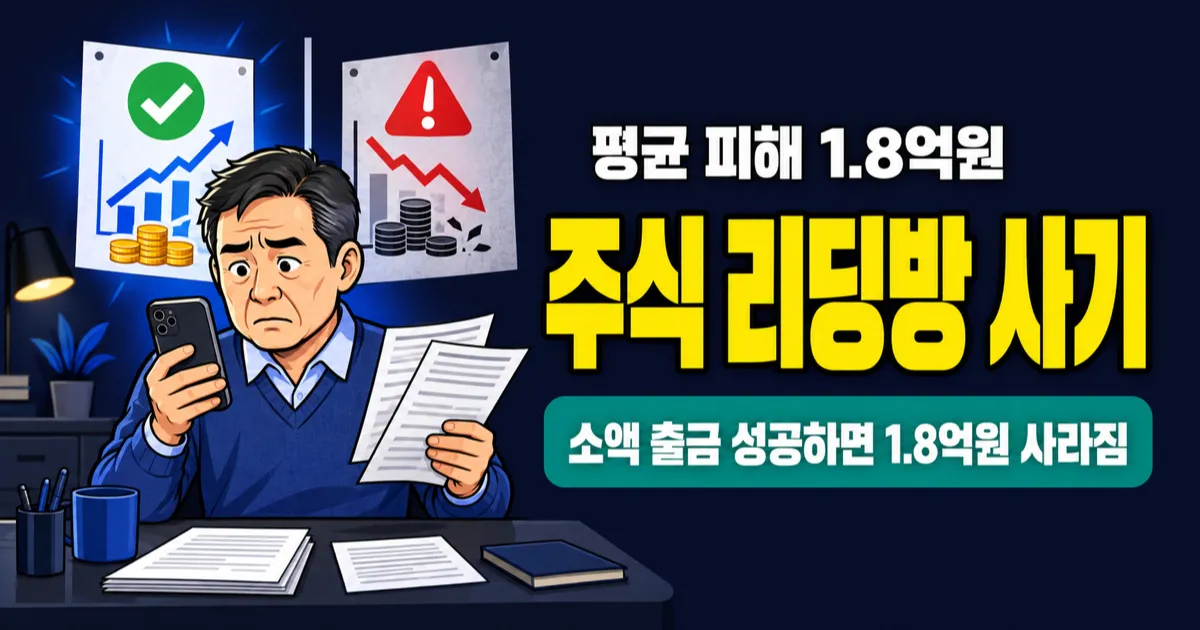 주식 리딩방 사기 평균 피해 1.8억원, 돌려받을 수 있을까요?