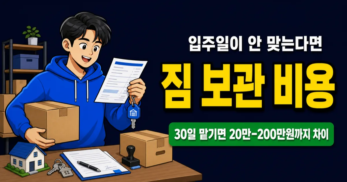 짐 보관 비용, 30일 맡기면 20만원일까 200만원일까?