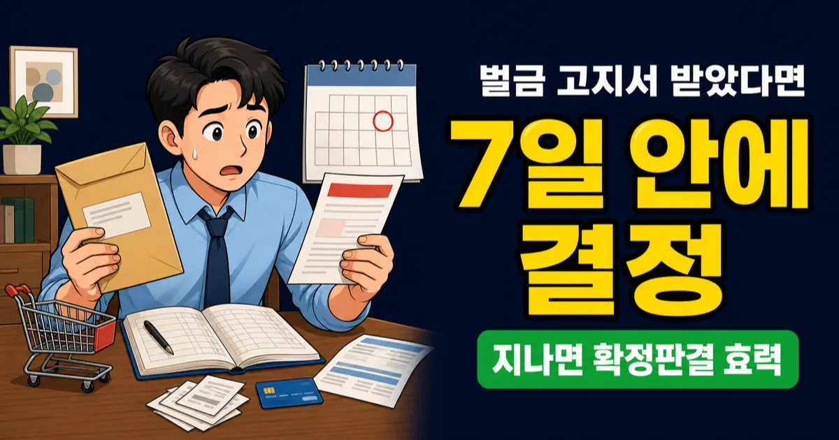 약식명령 벌금 7일 지나면 확정, 놓치면 얼마 손해일까?