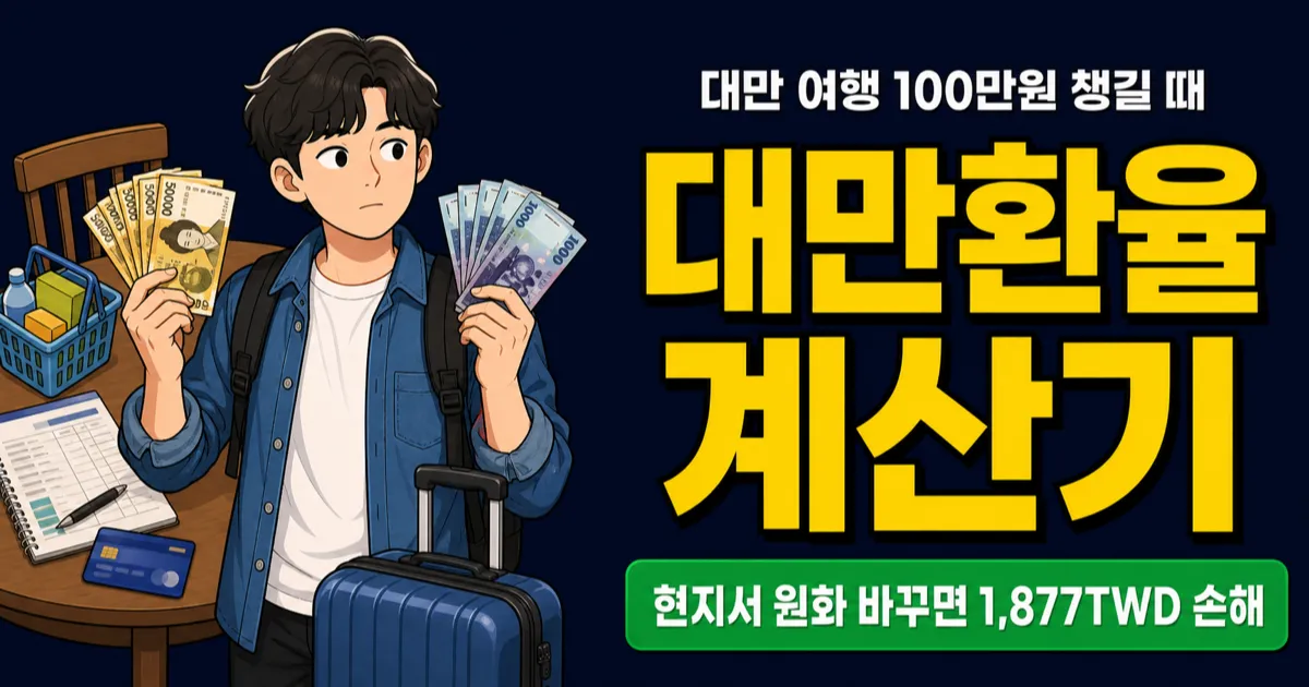 대만환율, 100만원이면 2만3057 대만달러인데 현지 환전은?