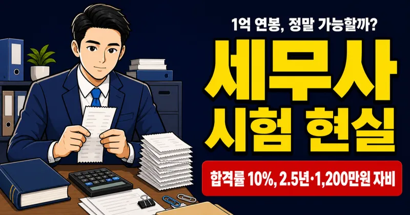 세무사 평균 연봉 1억? 합격률 10% 시험의 현실 — 2026 과목·일정·비용